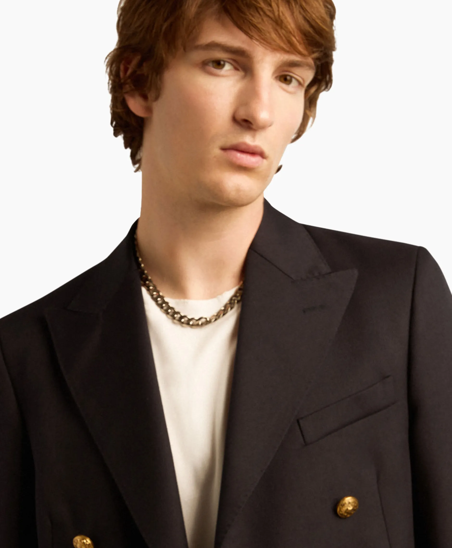 Heren Golden Goose Colberts*Blazer Golden M's Double Breasted Gabardine Wool Donker Blauw