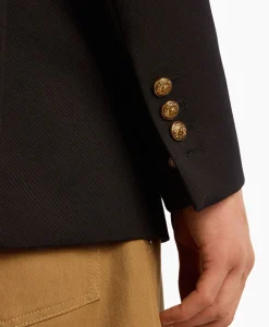 Heren Golden Goose Colberts*Blazer Golden M's Double Breasted Gabardine Wool Donker Blauw