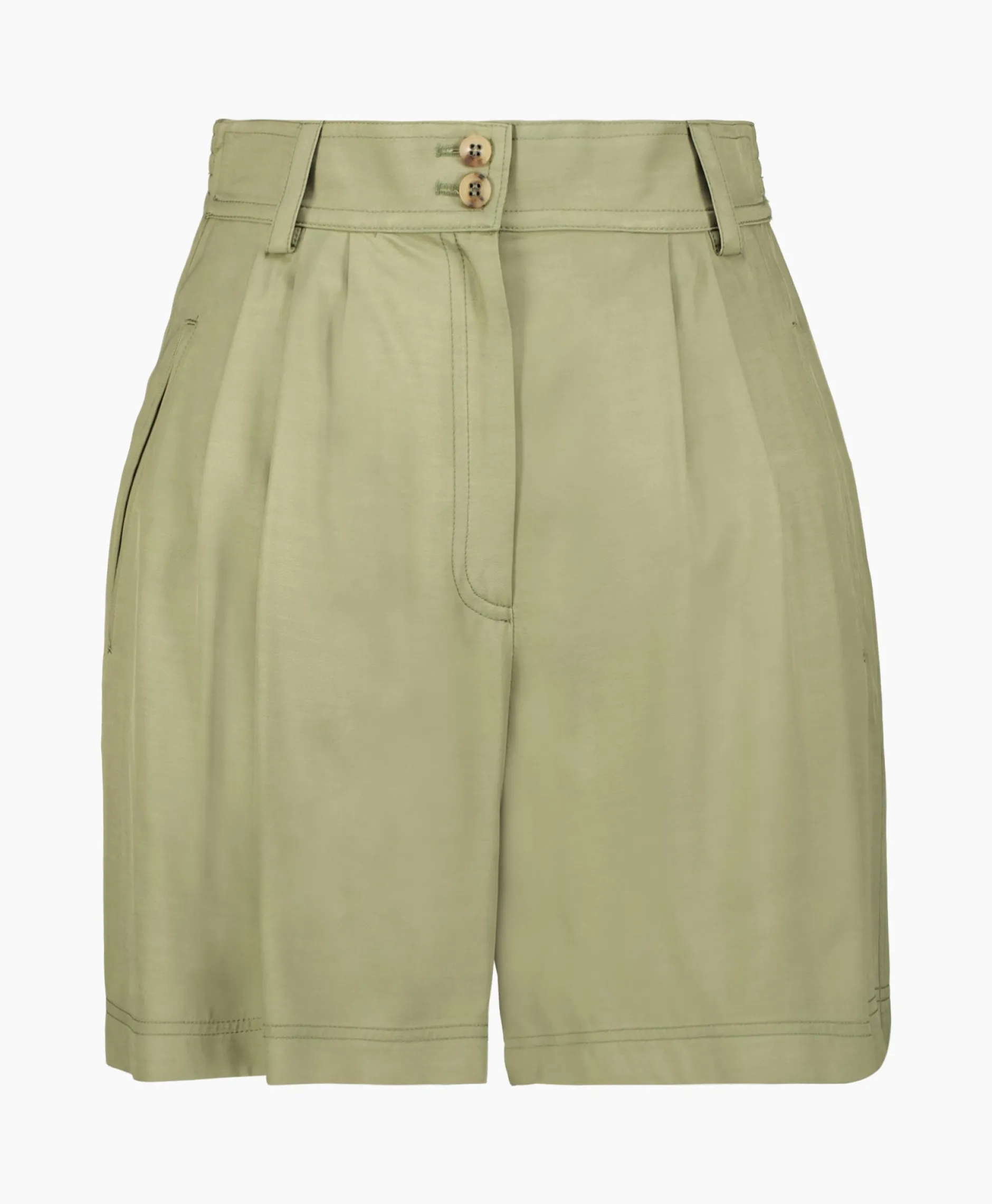 Dames Golden Goose Broeken*Korte Broek Journey W's Pleated Leilah Fluid Visco Khaki