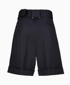 Dames Golden Goose Broeken*Korte Broek Golden W's Short Compact Gabardine Woo Donker Blauw