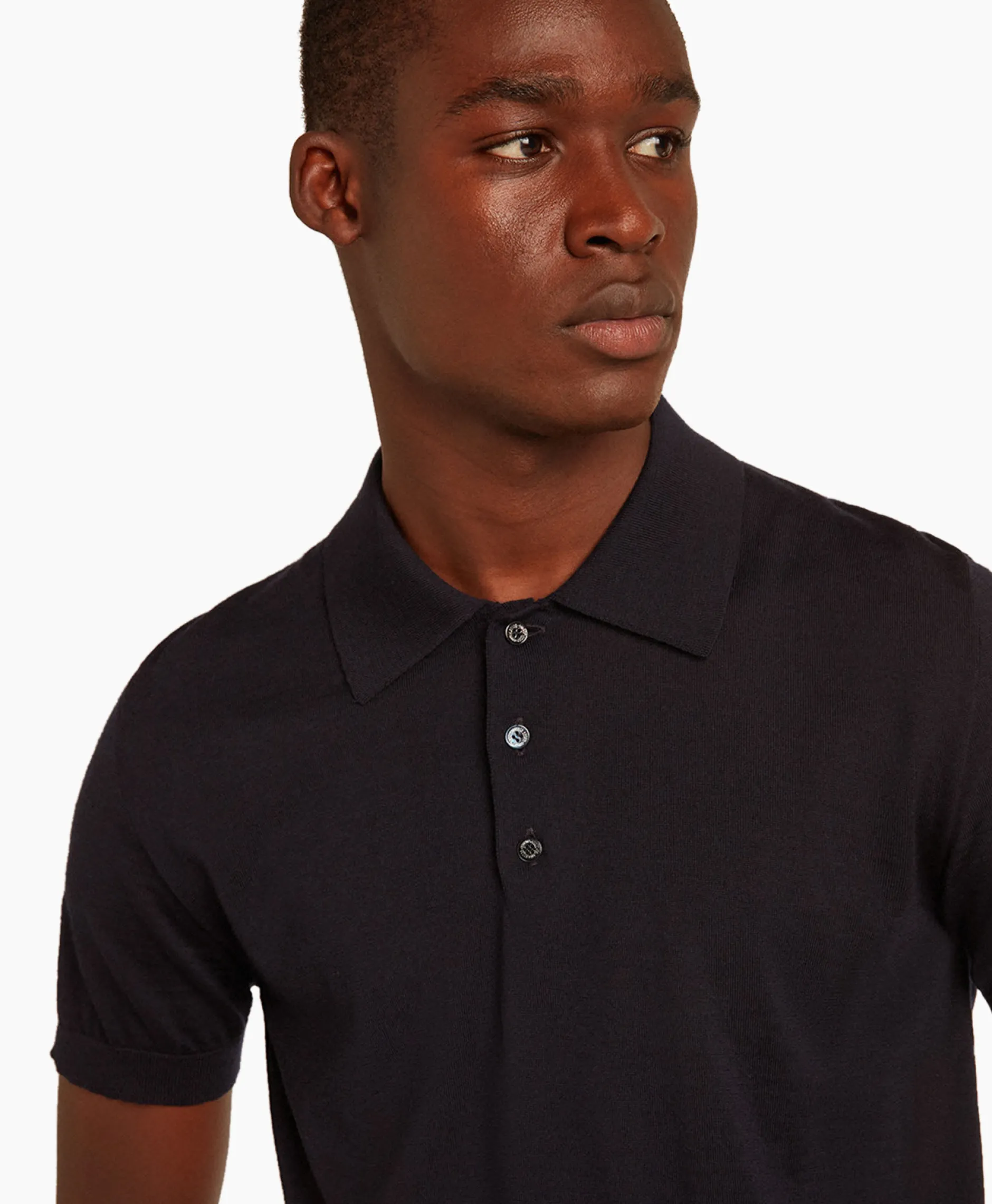 Heren Golden Goose Polo's*Polo Golden M's Knit Merino Wool Donker Blauw