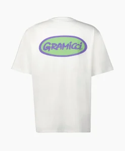 Heren Gramicci T-Shirts*T-Shirt Korte Mouw Grammici Oval Wit