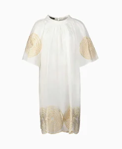 Dames Greek Archaic Kori Bruiloftskleding*Mini Jurk Short Labyrinth Bell Sleeve Wit