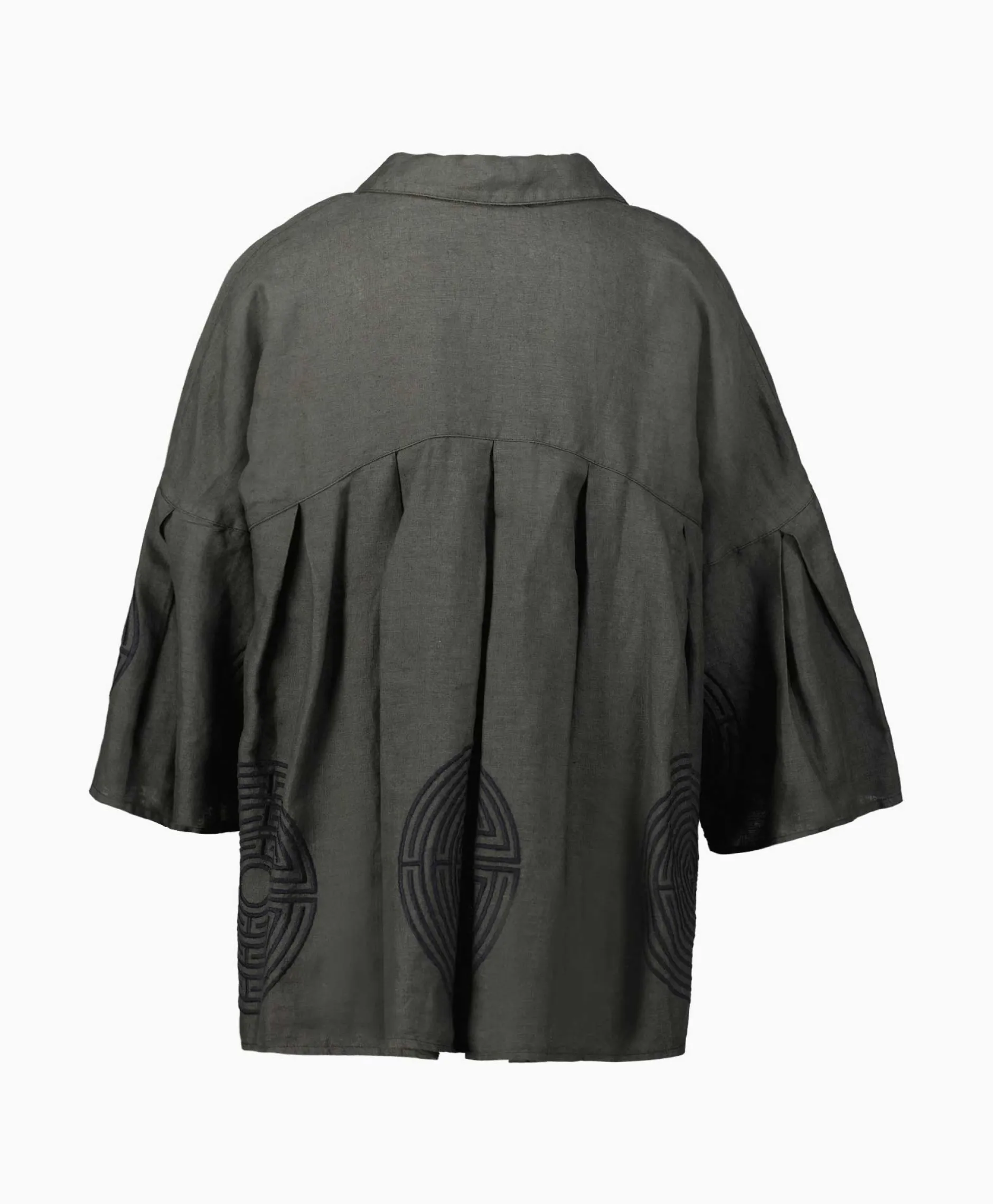 Dames Greek Archaic Kori T-Shirts & Tops*Top Labyrinth Pleates Buttons Khaki