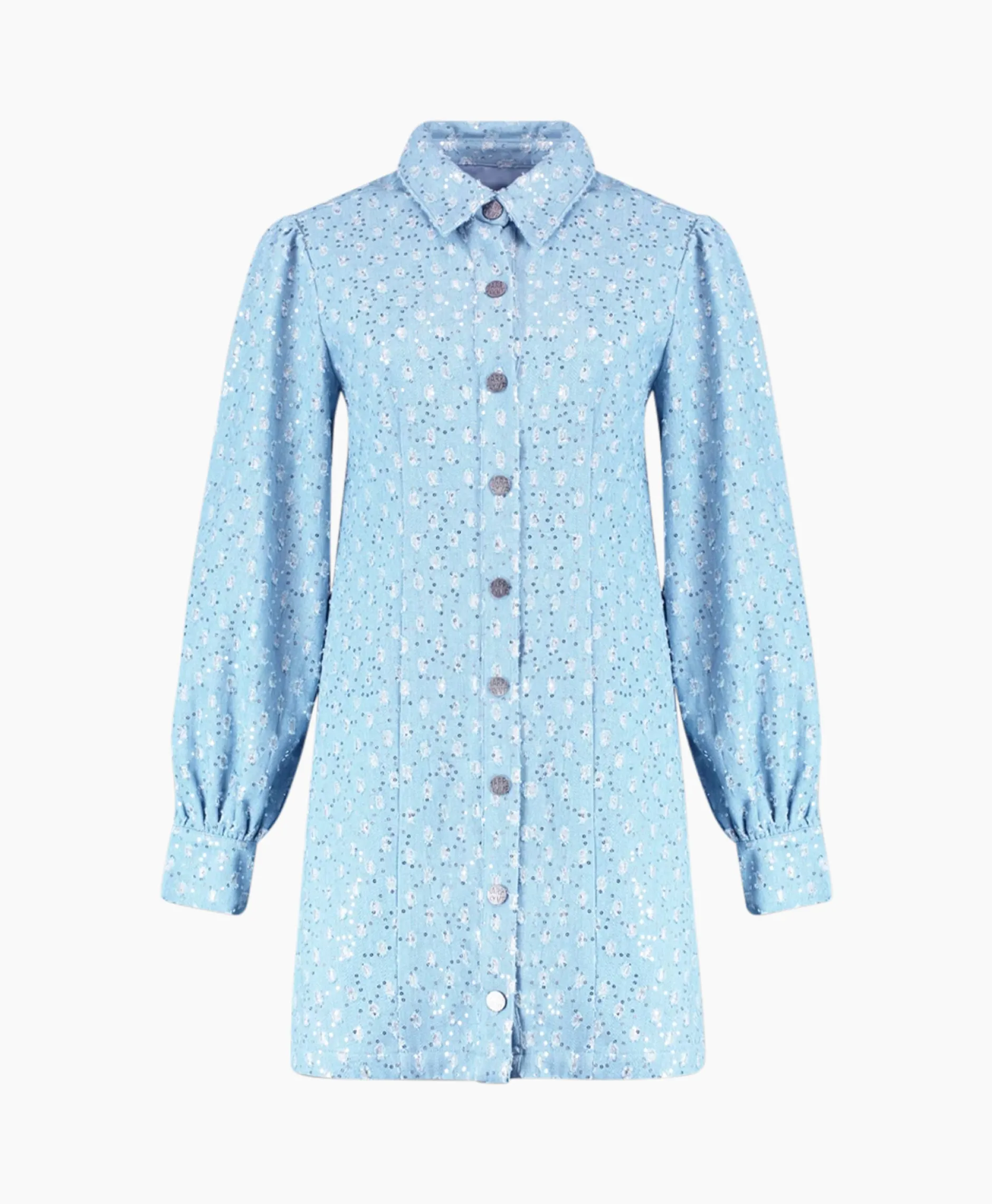 Dames Harper & Yve Jurken*Harper & Yve Mini Jurk Flo-Dr Licht Blauw