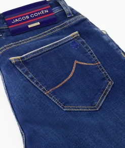 Heren Jacob Cohen Broeken*Jeans 5 Pkt Slim Fit Nick Ltd Blauw
