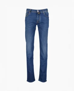 Heren Jacob Cohen Broeken*Jeans 5 Pkt Super Slim Fit Nick Blauw