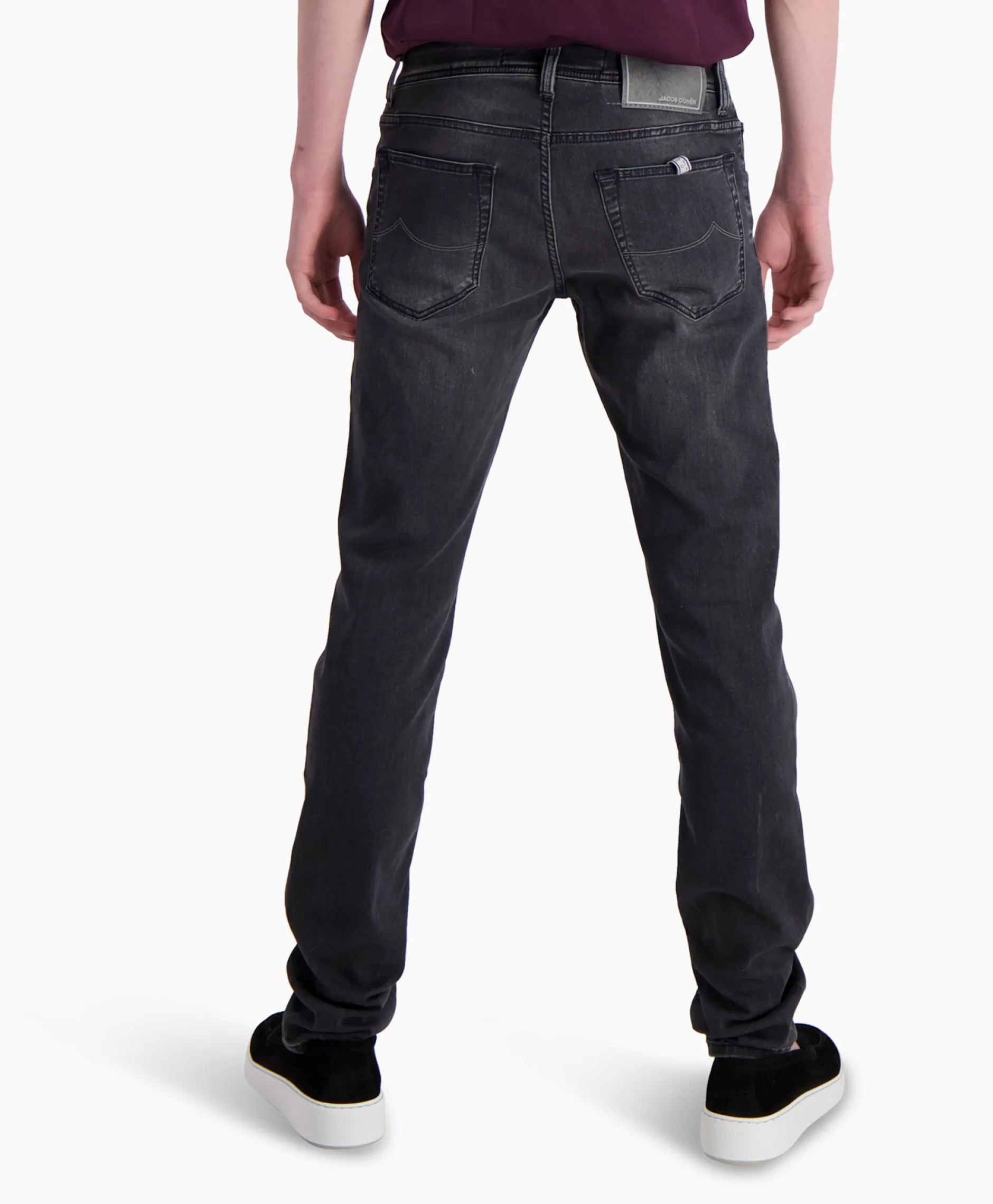 Heren Jacob Cohen Broeken*Jeans 5 Pkt Super Slim Fit Nick Donker Grijs