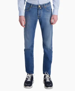 Heren Jacob Cohen Broeken*Jeans 5 Pkt Super Slim Fit Nick Donker Blauw