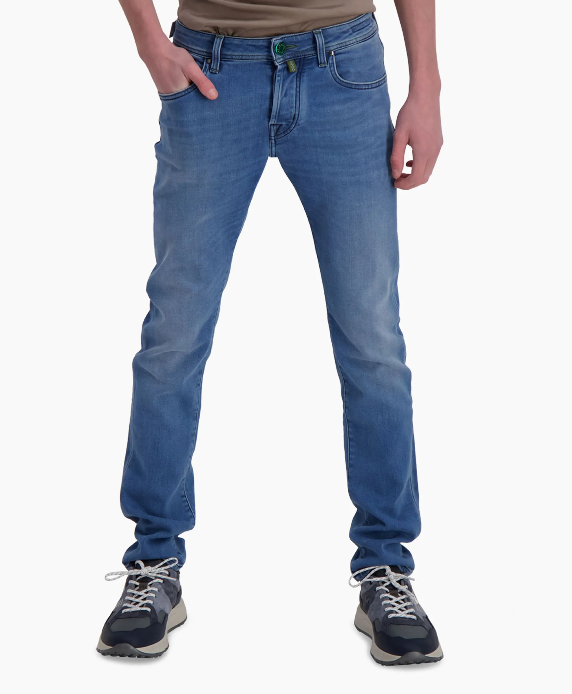 Heren Jacob Cohen Broeken*Jeans 5 Pkt Super Slim Fit Nick Donker Blauw