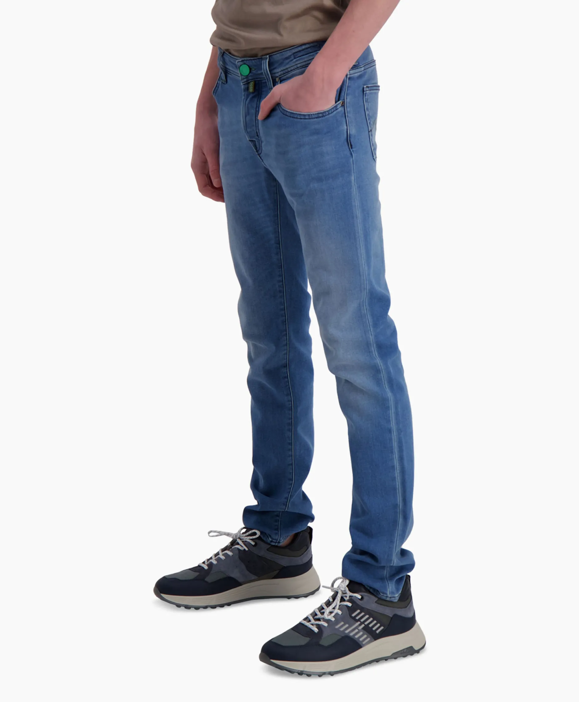 Heren Jacob Cohen Broeken*Jeans 5 Pkt Super Slim Fit Nick Donker Blauw