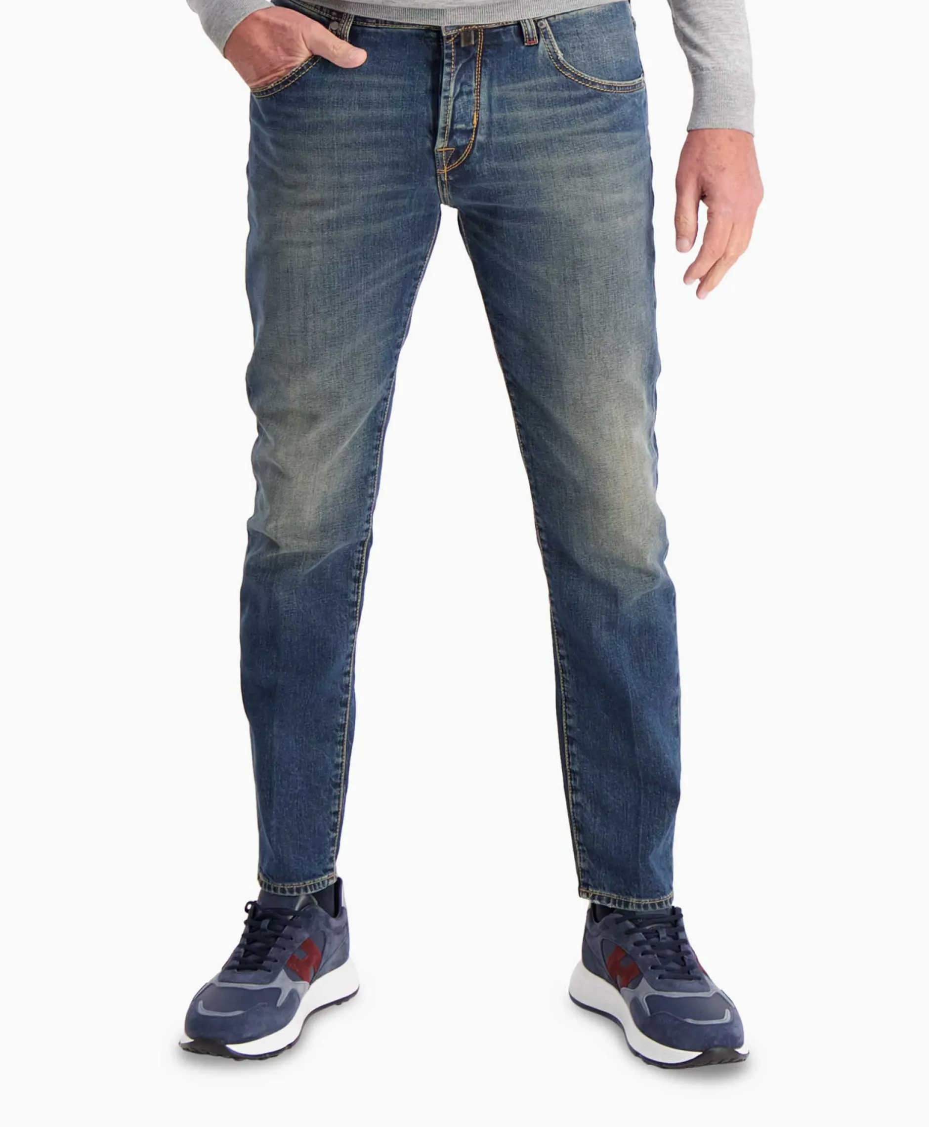 Heren Jacob Cohen Broeken*Jeans 5-Pocket Scott Blauw