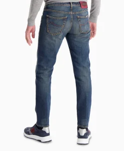 Heren Jacob Cohen Broeken*Jeans 5-Pocket Scott Blauw