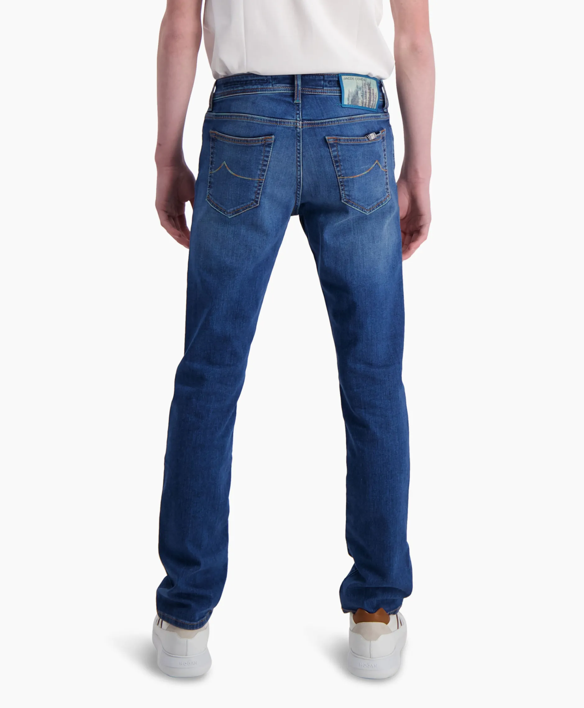 Heren Jacob Cohen Broeken*Jeans Slim Fit Bard Blauw