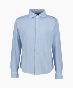 Heren Jacob Cohen Overhemden*Overhemd M/L Piquet Con Ricamo Licht Blauw