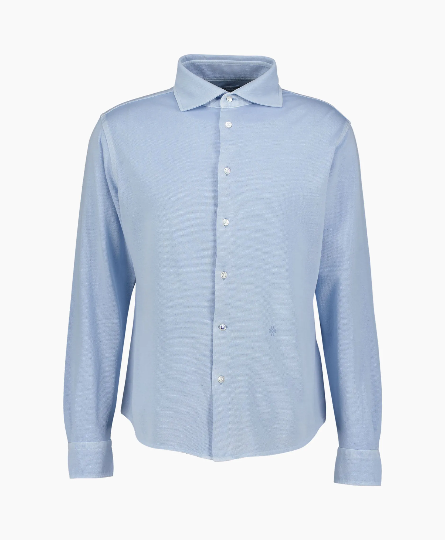 Heren Jacob Cohen Overhemden*Overhemd M/L Piquet Con Ricamo Licht Blauw