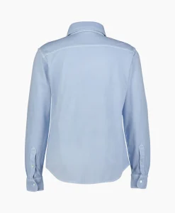 Heren Jacob Cohen Overhemden*Overhemd M/L Piquet Con Ricamo Licht Blauw