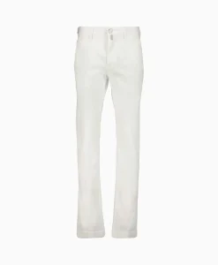 Heren Jacob Cohen Broeken*Pantalon Slim Fit Bobby Off White