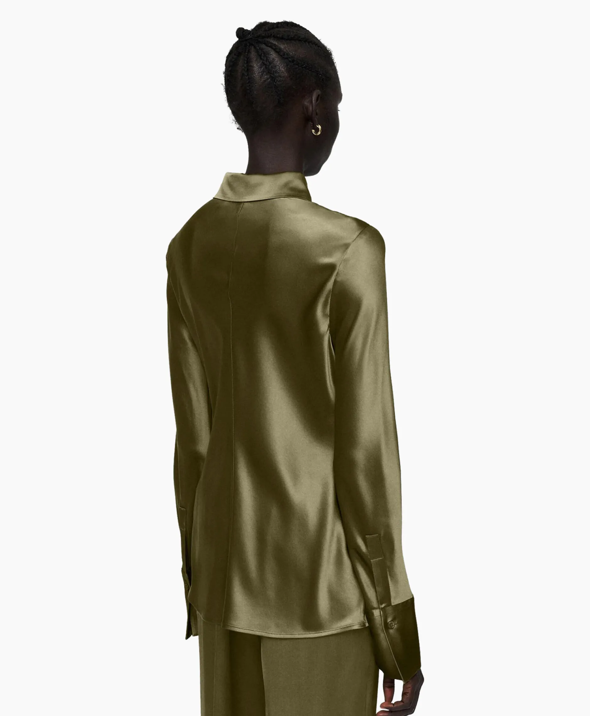 Dames Joseph Blouses*Blouse Brunel Silk Satin Olijf