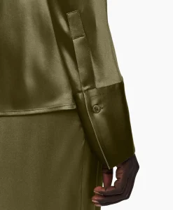 Dames Joseph Blouses*Blouse Brunel Silk Satin Olijf