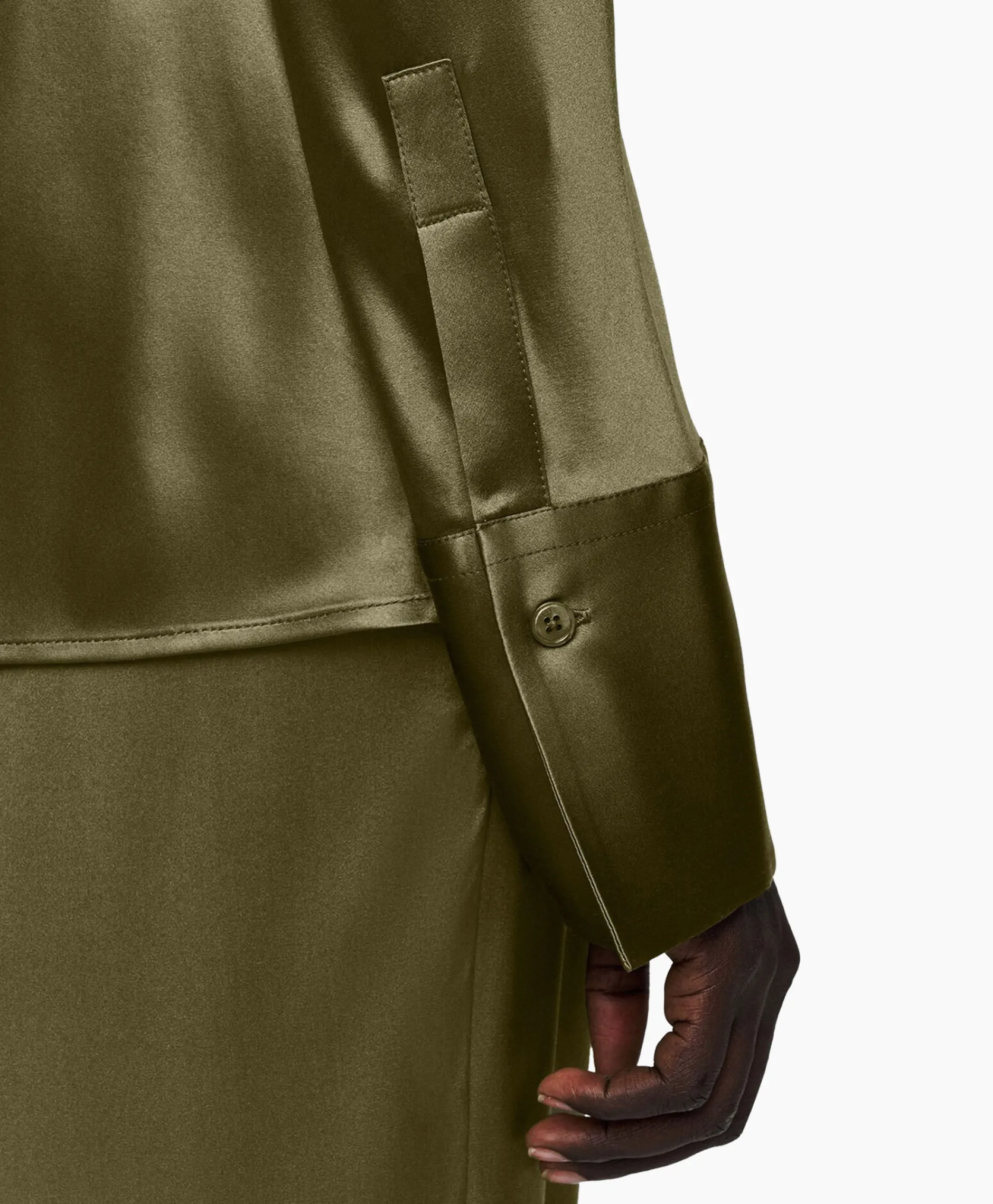 Dames Joseph Blouses*Blouse Brunel Silk Satin Olijf