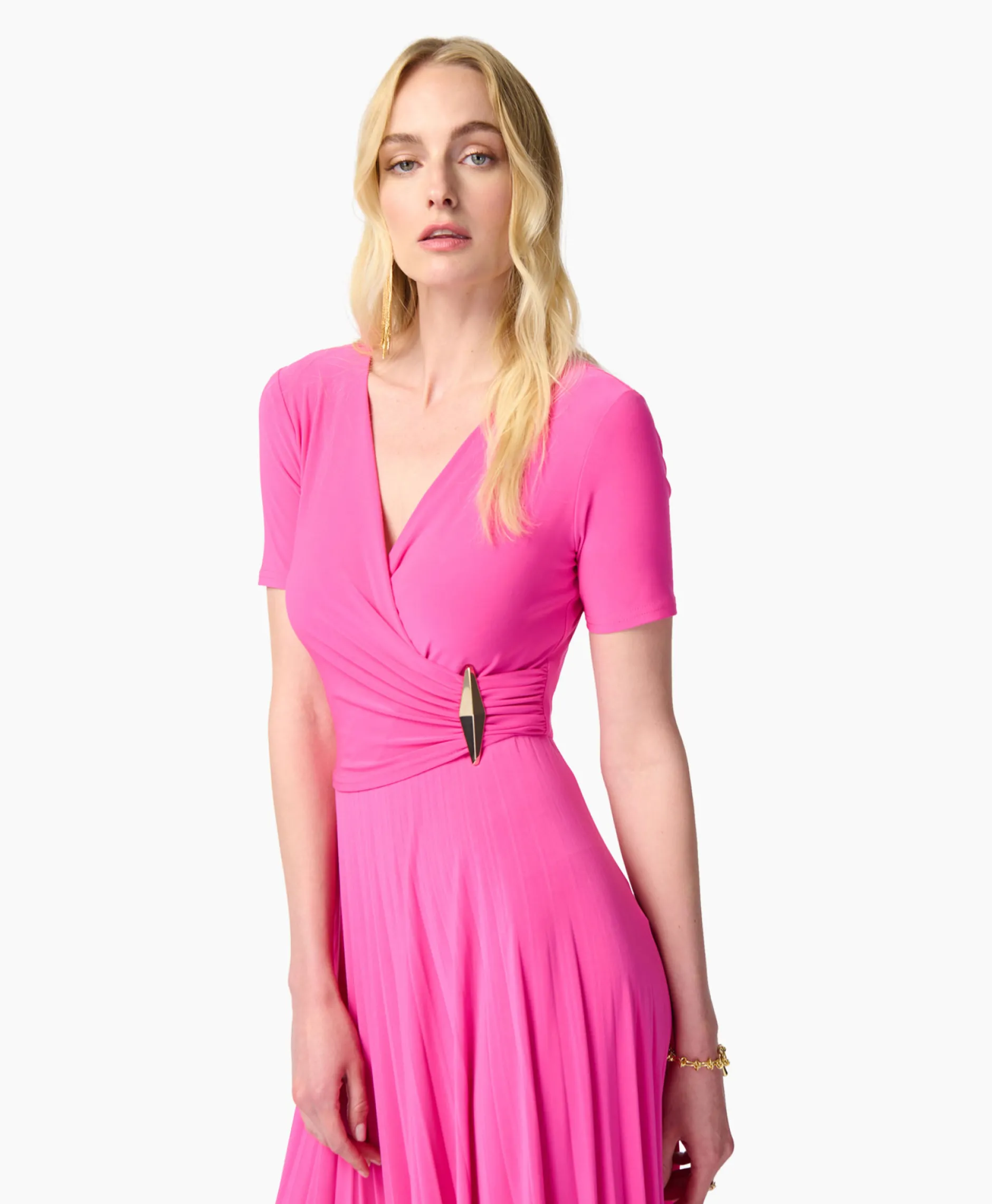 Dames Joseph Ribkoff Jurken*Maxi Jurk Korte Mouw Rose