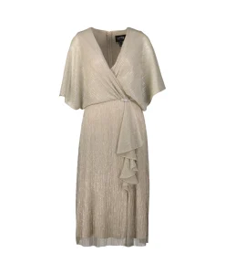 Dames Joseph Ribkoff Jurken*Midi Jurk Korte Mouwen Wikkel Champagne