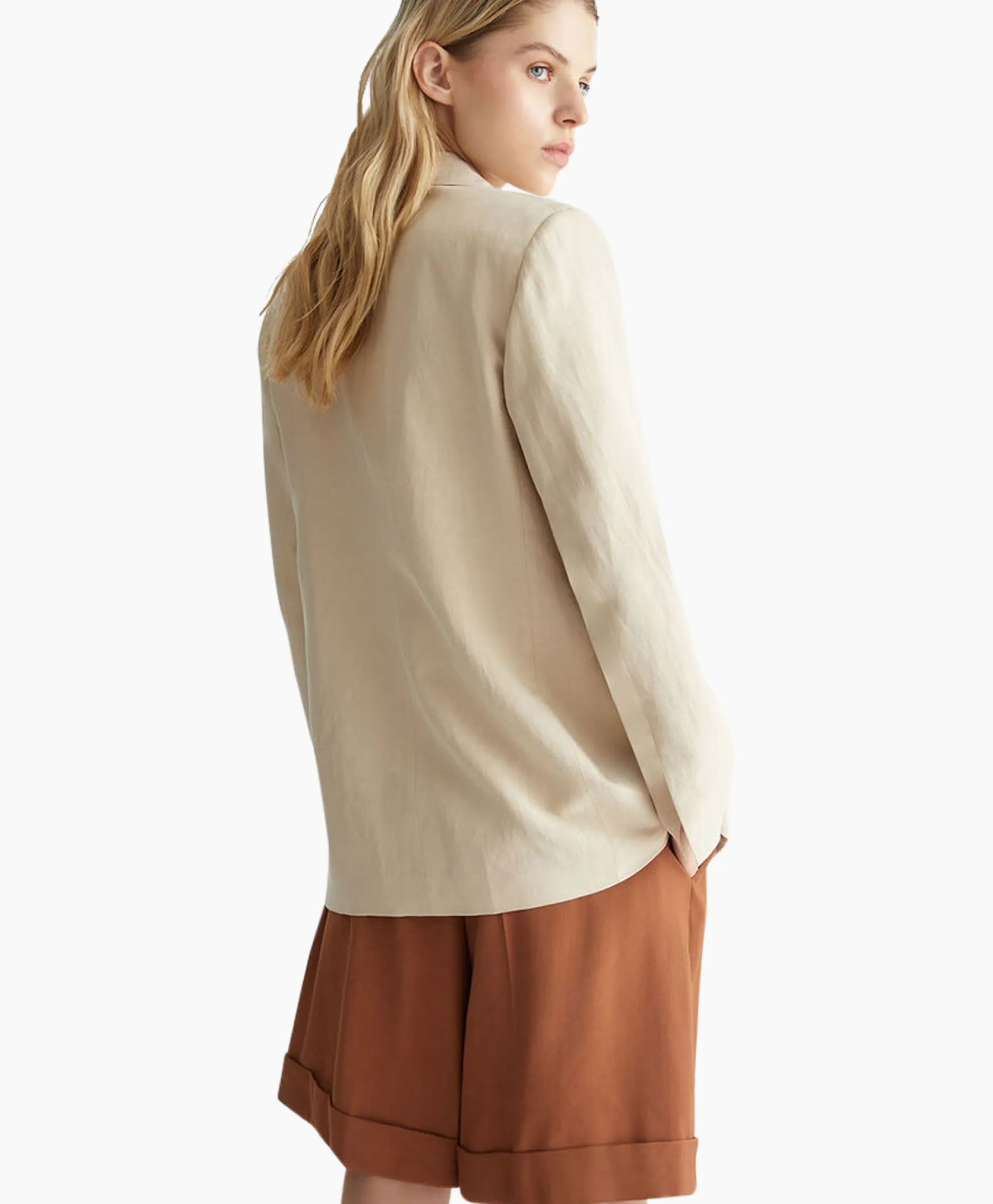 Dames Liu Jo Blazers*Blazer Giacca Loose 2 Bottoni Zand