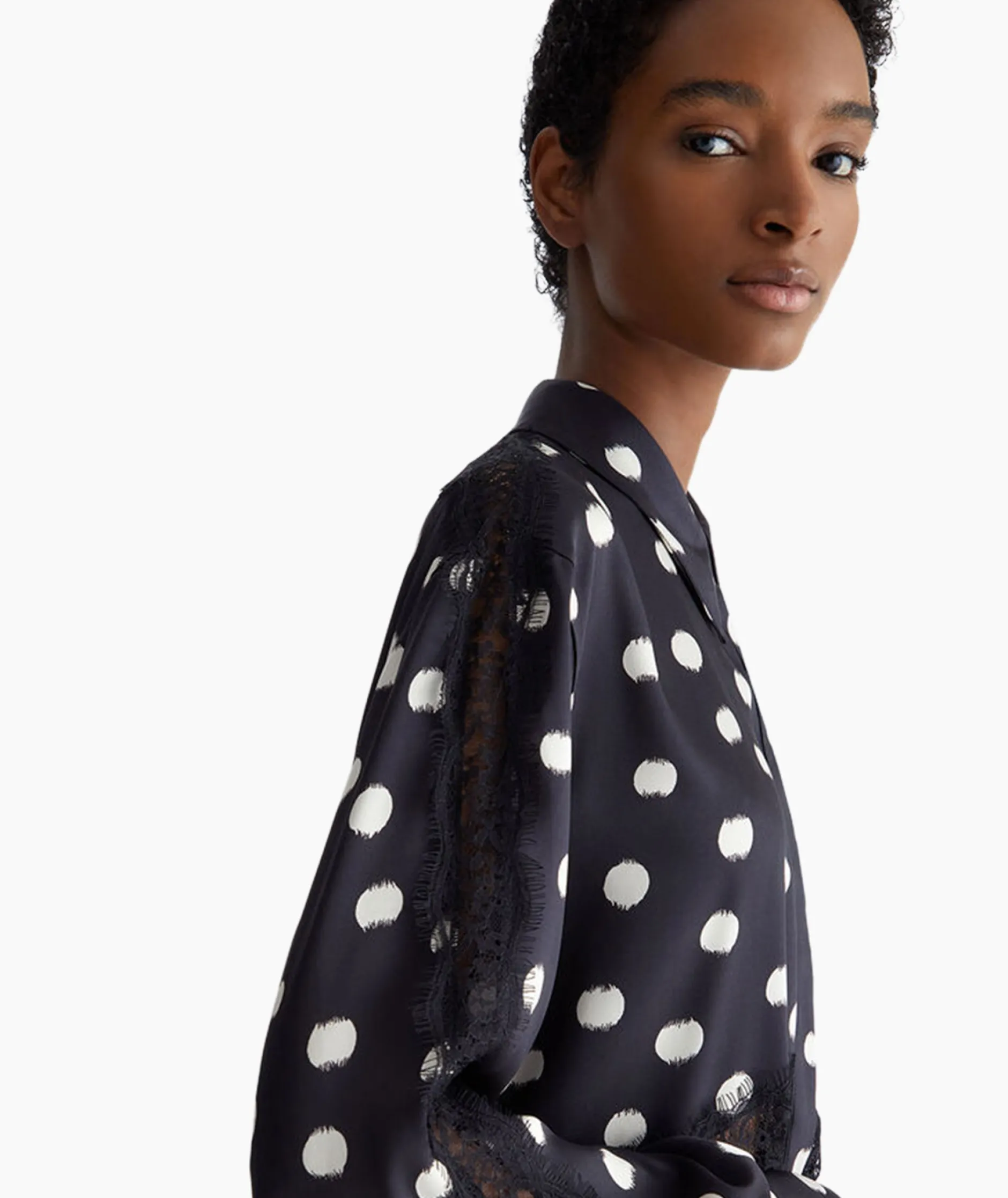 Dames Liu Jo Blouses*Blouse Escamicia C/Dettagali In Pizzo Zwart