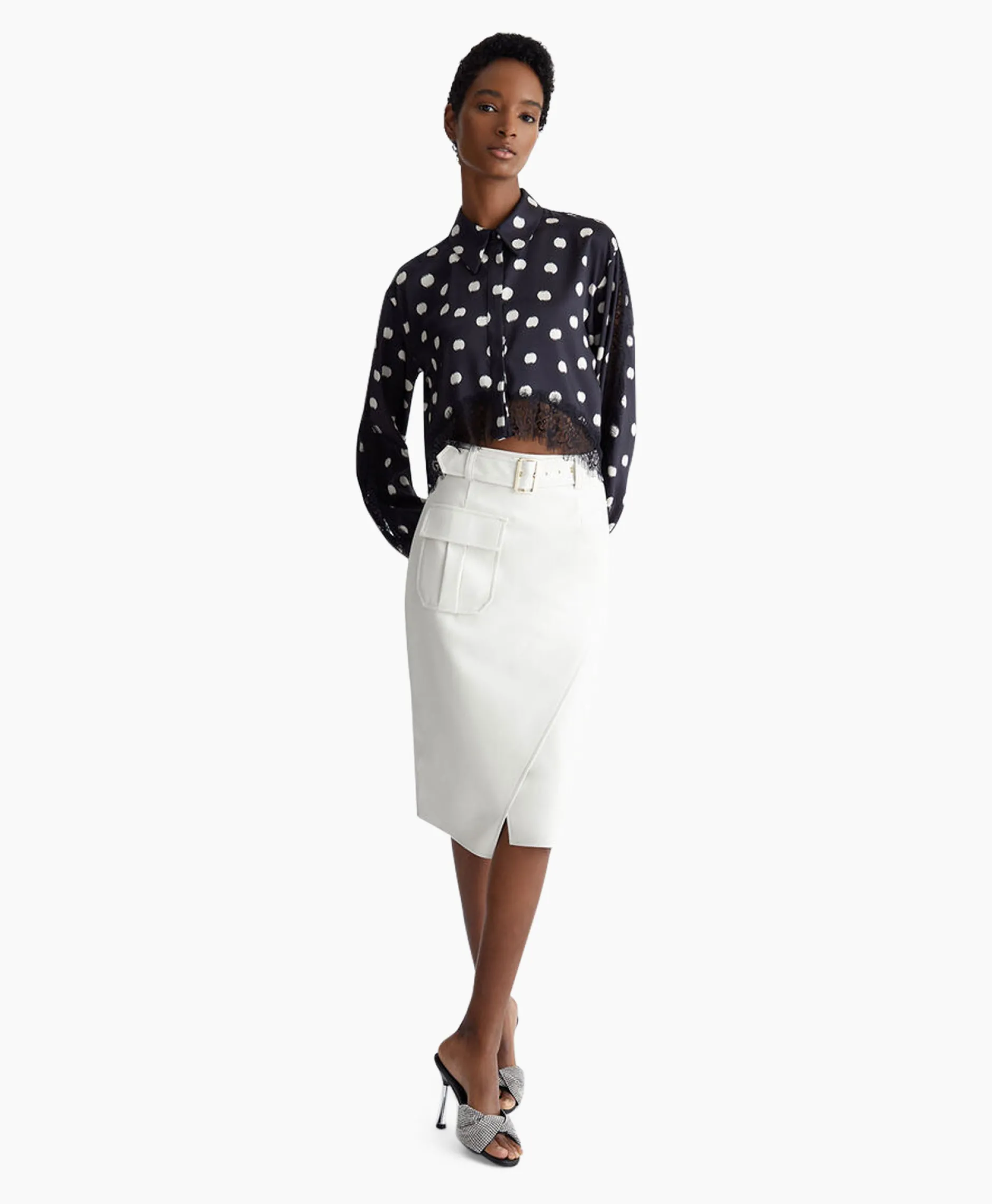 Dames Liu Jo Blouses*Blouse Escamicia C/Dettagali In Pizzo Zwart