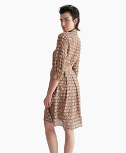 Dames Liu Jo Jurken*Midi Jurk Abito Chemisier Zand