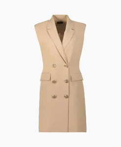 Dames Liu Jo Jurken*Mini Jurk Abito Robemanteau Beige