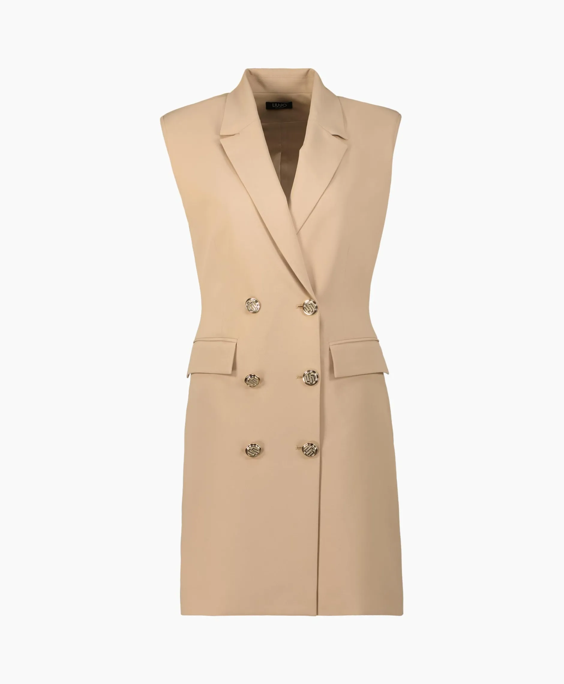 Dames Liu Jo Jurken*Mini Jurk Abito Robemanteau Beige