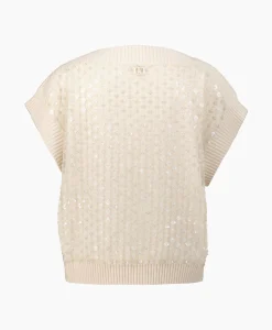 Dames Liu Jo Truien*Spencer Maglia Chiusa M/C Ecru