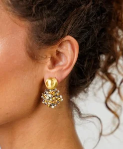 Dames Lott. Gioielli Sieraden*Oorbellen Ce Gb Globe S Double Stones Grijs