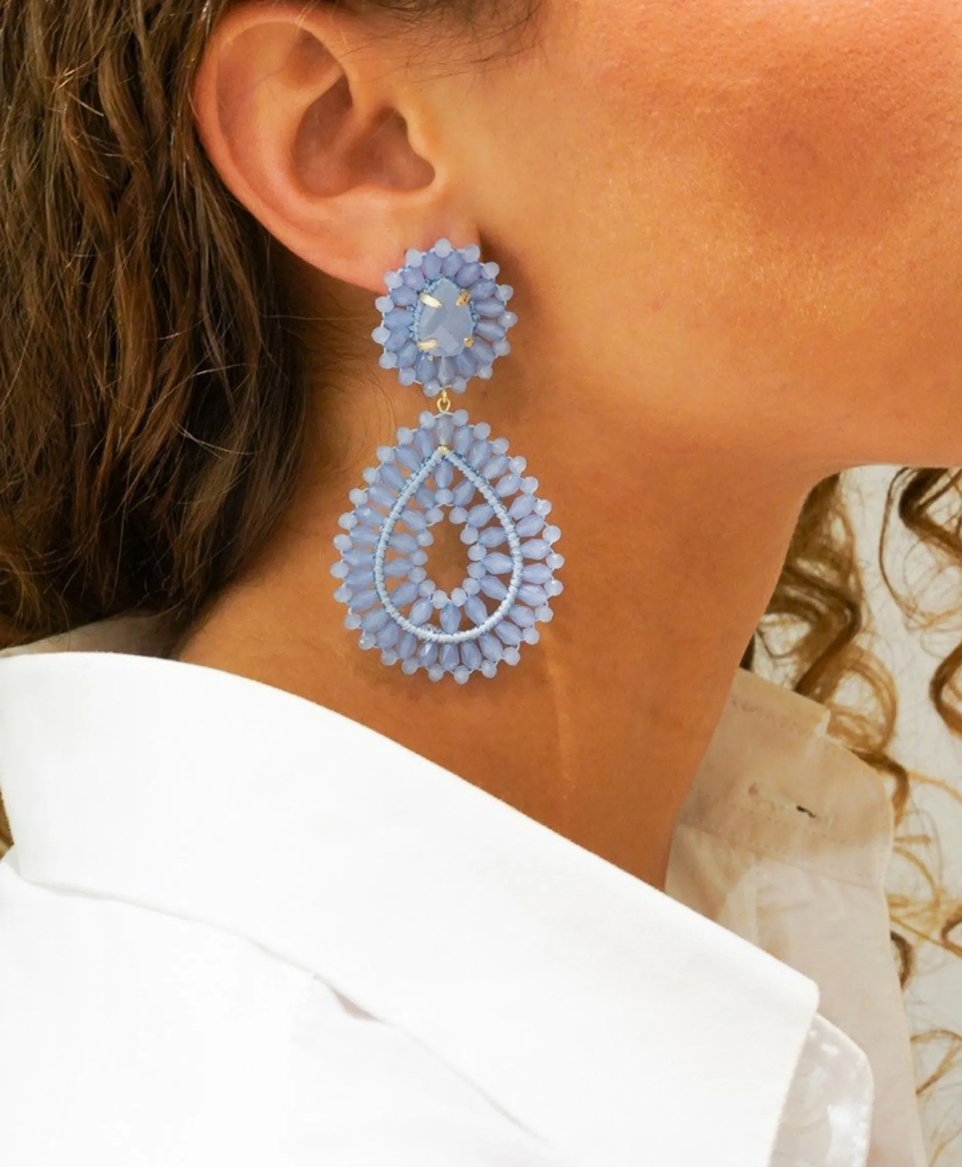 Dames Lott. Gioielli Sieraden*Oorbellen Ce Si Double Drop S Blauw