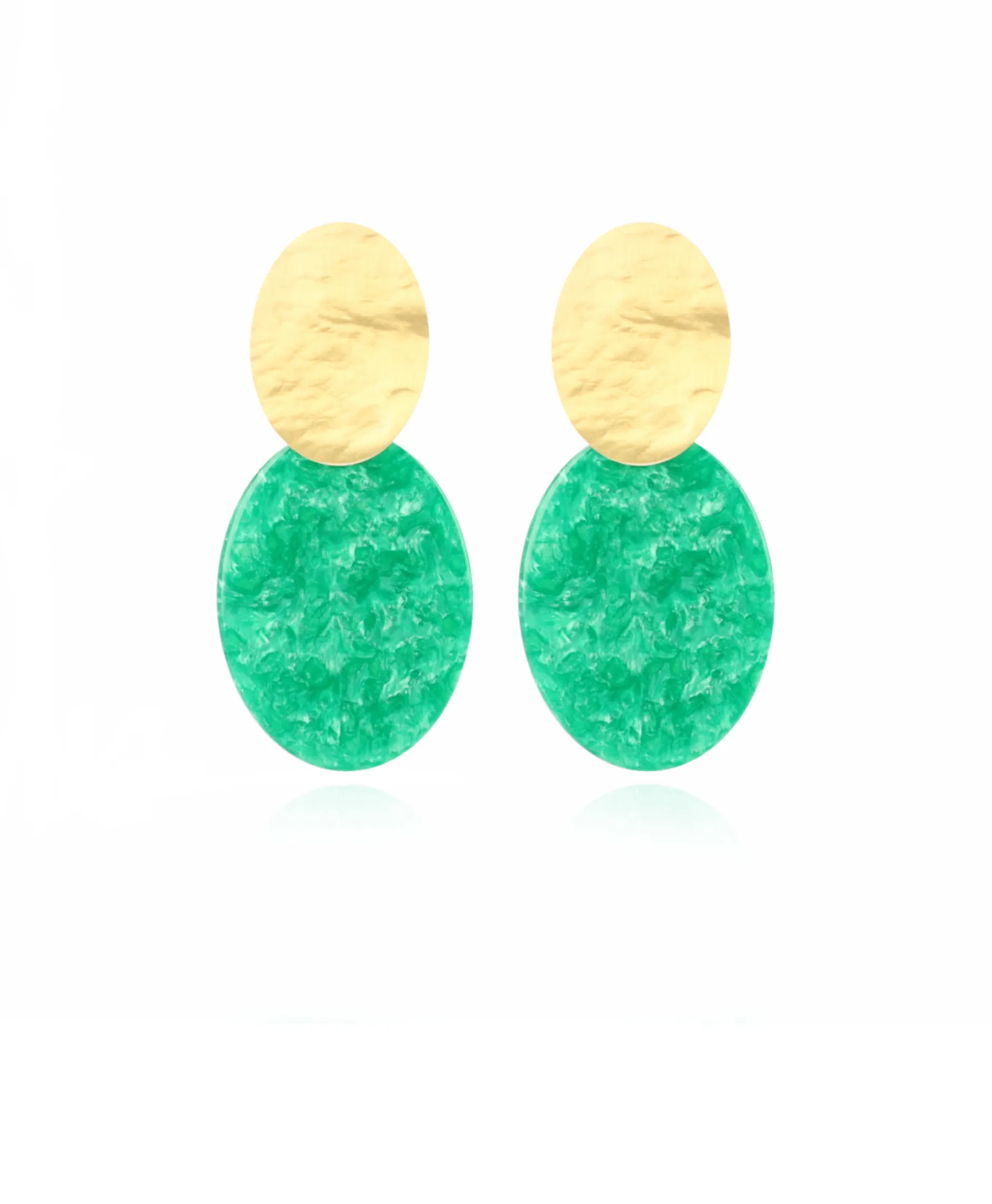 Dames Lott. Gioielli Sieraden*Oorbellen Closed Oval S Midden Groen