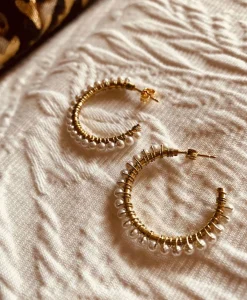 Dames Lott. Gioielli Sieraden*Oorbellen Cl Hoop With Pear Off White