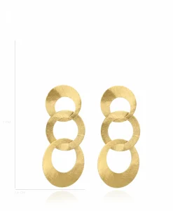 Dames Lott. Gioielli Sieraden*Oorbellen Triple Round L Goud