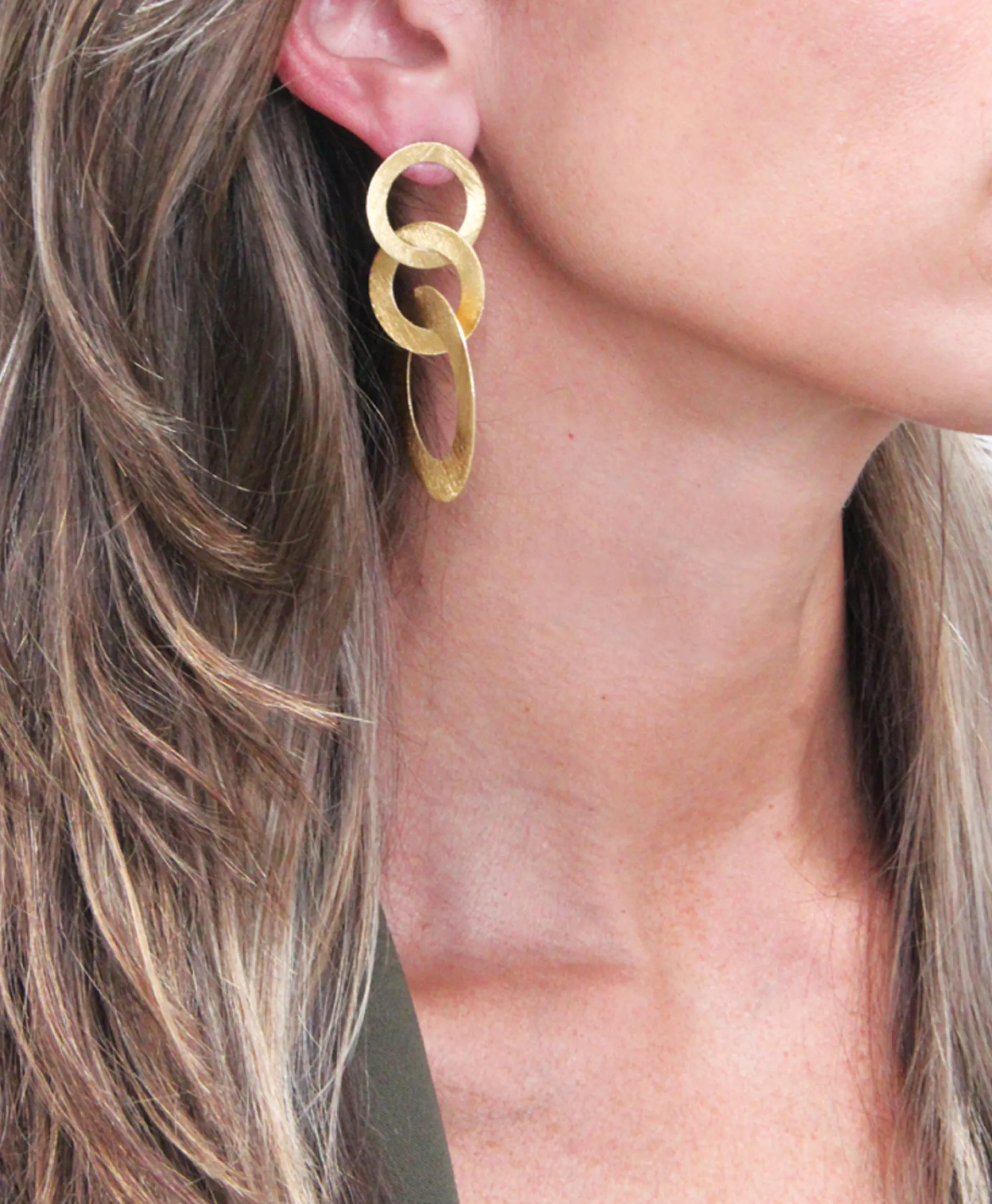 Dames Lott. Gioielli Sieraden*Oorbellen Triple Round L Goud