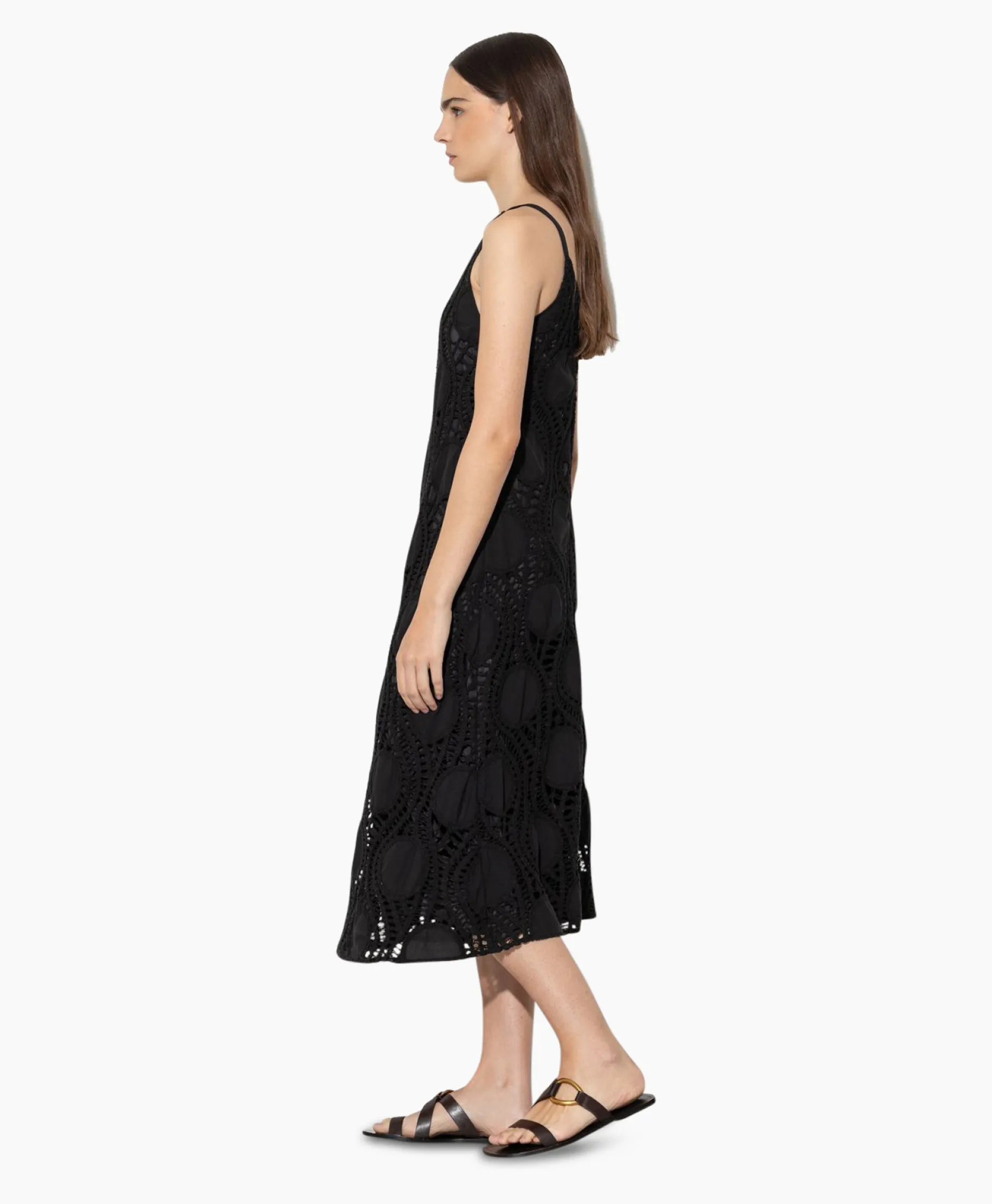 Dames Luisa Cerano Jurken*Midi Jurk 798490/3619-0 Zwart Dessin