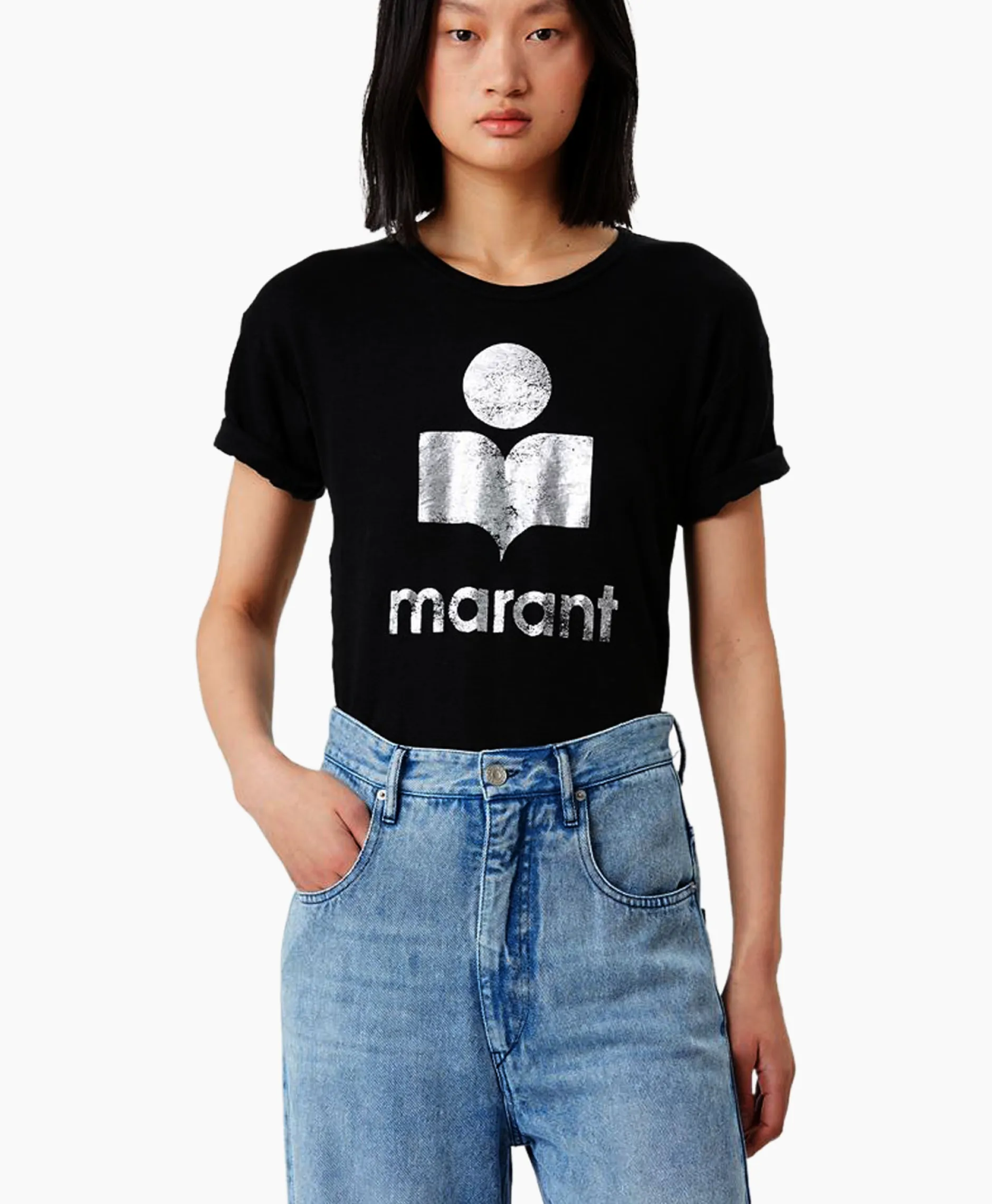 Dames Marant Étoile T-Shirts & Tops*Marant Etoile T-Shirt Korte Mouw Koldi-Gc Zwart