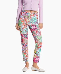 Dames Marc Cain Pants Broeken*Bloemenbroek Wp 81.11 J04 Licht Rood