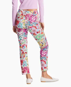 Dames Marc Cain Pants Broeken*Bloemenbroek Wp 81.11 J04 Licht Rood
