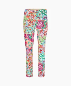 Dames Marc Cain Pants Broeken*Bloemenbroek Wp 81.11 J04 Licht Rood