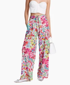 Dames Marc Cain Pants Broeken*Bloemenbroek Wp 81.34 W10 Licht Rood