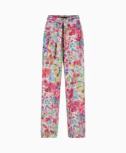 Dames Marc Cain Pants Broeken*Bloemenbroek Wp 81.34 W10 Licht Rood