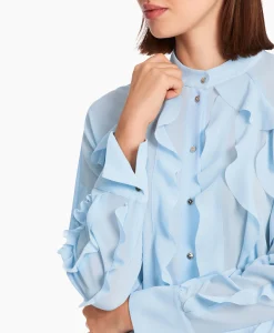 Dames Marccain Collectie Blouses*Blouse Wc 51.27 W44 Licht Blauw