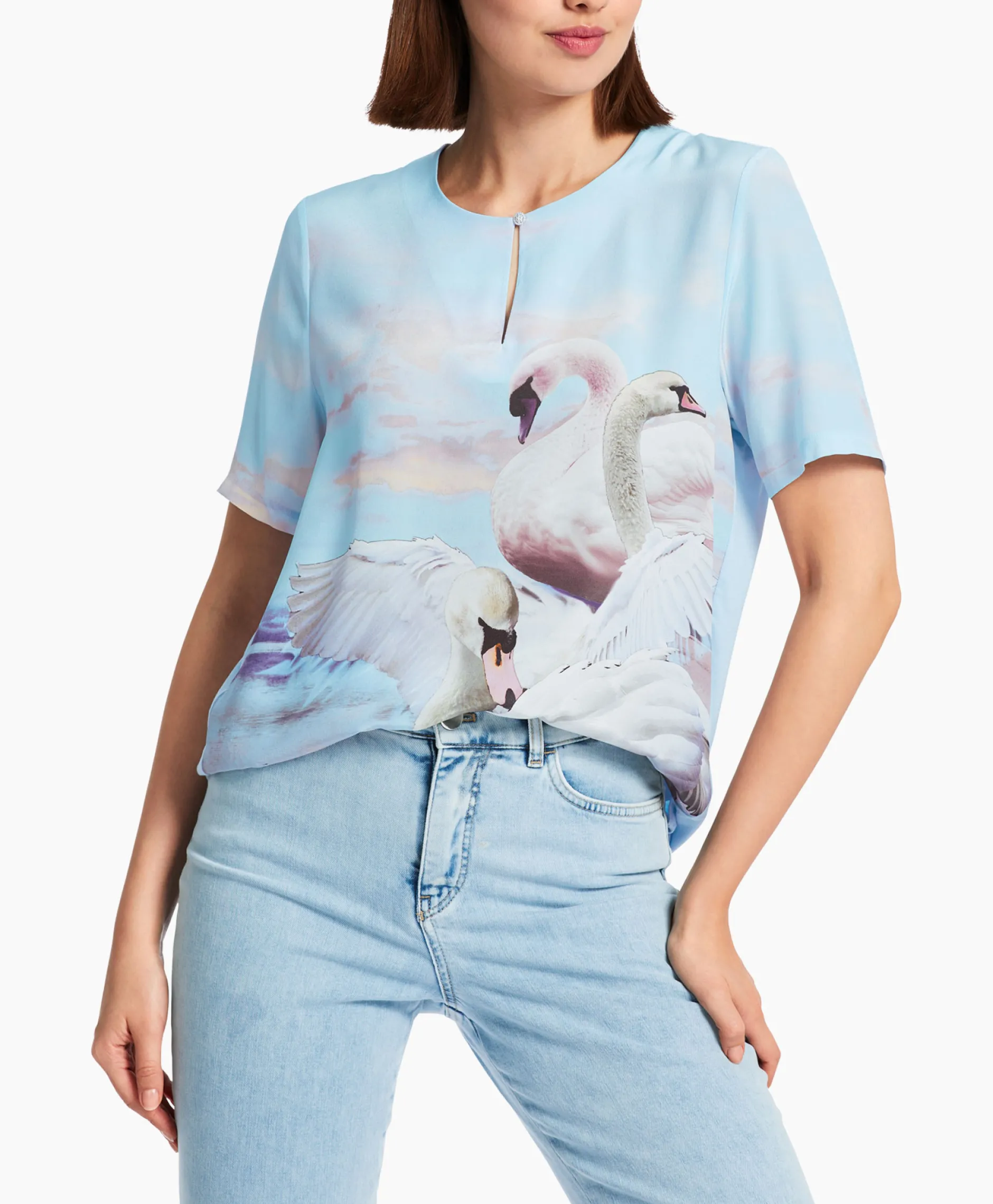 Dames Marccain Collectie Blouses*Blouse Wc 55.07 J08 Licht Blauw