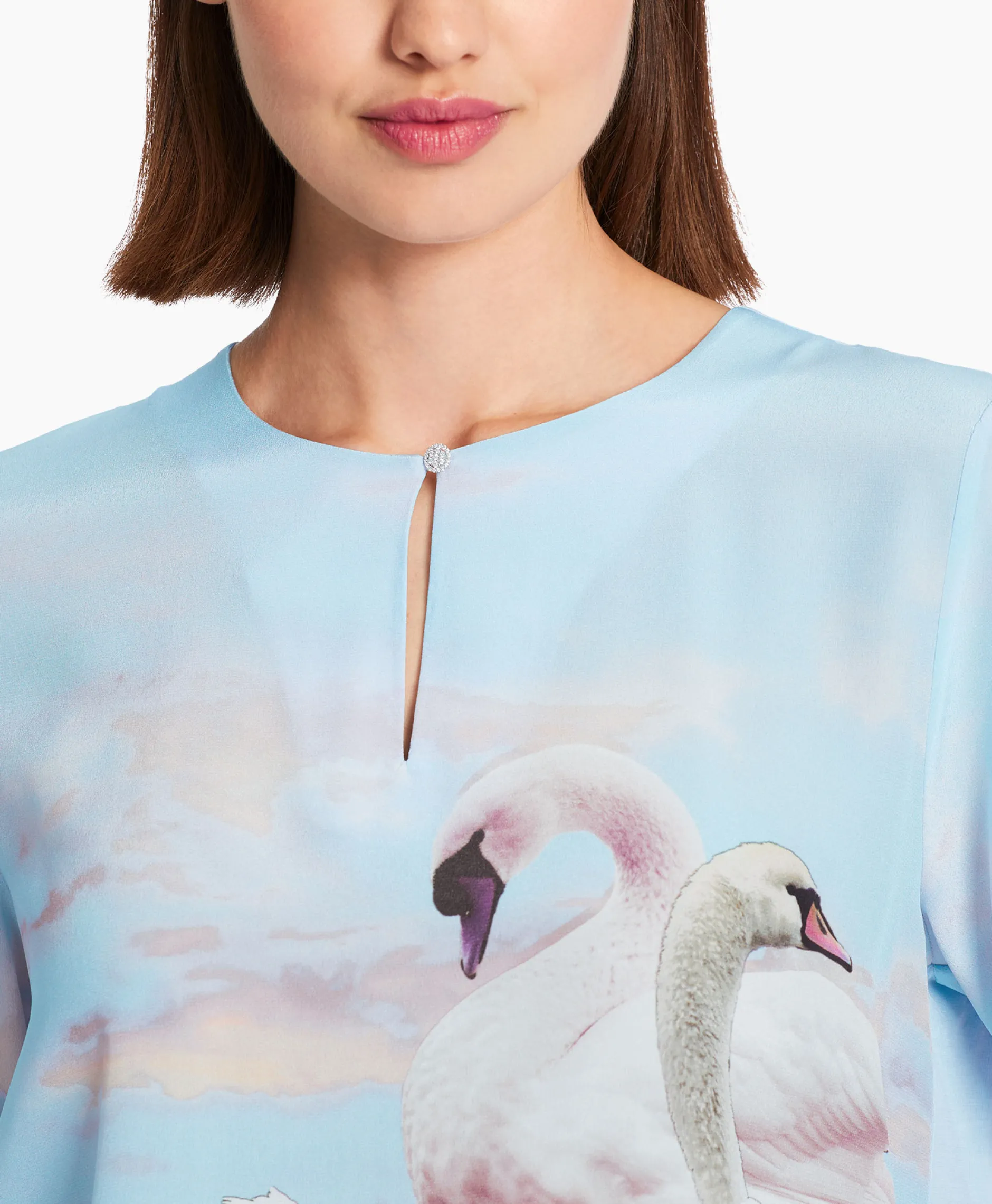 Dames Marccain Collectie Blouses*Blouse Wc 55.07 J08 Licht Blauw